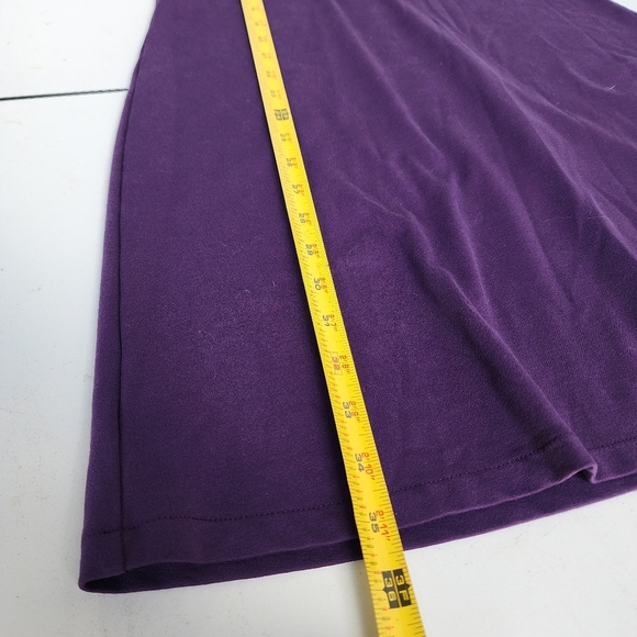 Ann Taylor Shift Dress Purple Floral Embroidered Sleeve V Neck Casual Stretch S - Picture 12 of 15